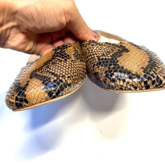 Jonak Paris Snakeskin Leather Slingback Ballet Flats 7.5 - Picture 5 of 16